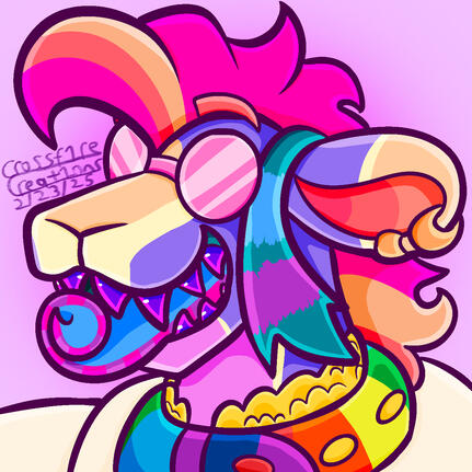 Detailed Headshot Drawing of Buckle Chuckle. OC belongs to BorisVonShweet on ToyHouse.