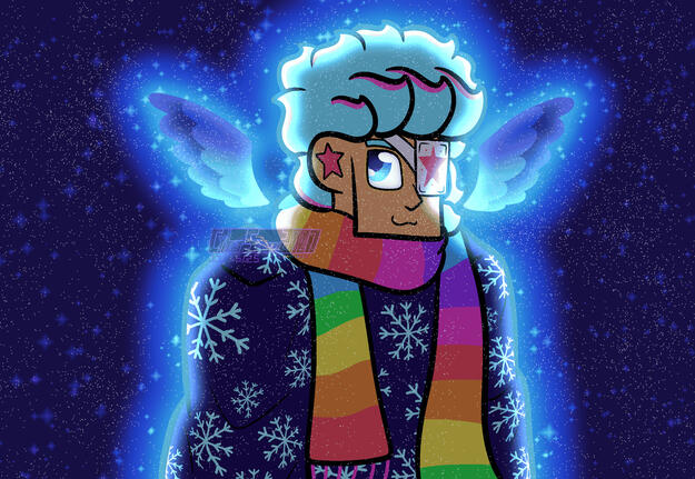Detailed Half Body Drawing of Lucas Bluefeather (one of my OCs)