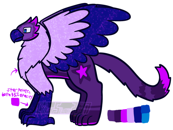 Full Body Drawing of a griffin design. Original design by BorisVonShweet on ToyHouse.